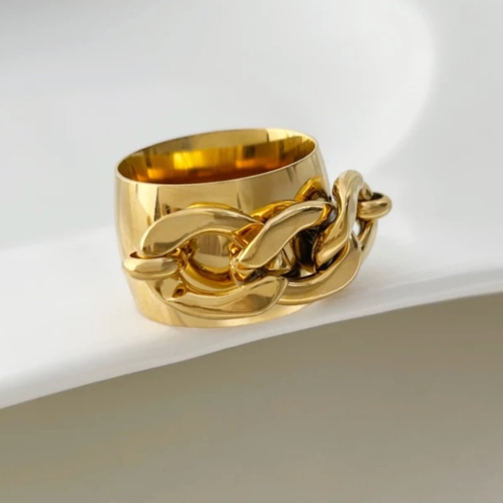 Chunky ring  chain ring texture ring - Picture 2 of 5